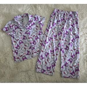 Hello Kitty And Friends by Sanrio Kuromi and Hello Kitty 2 Piece Button Down pjs
